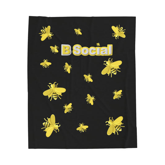 bSocial Buzz Velveteen Plush Blanket
